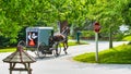 Amish Horse and Buggy going down the Road