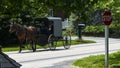 Amish Horse and Buggy going down the Road Royalty Free Stock Photo