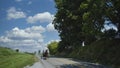 An Amish Horse and Open Buggy With an Amish Couple Royalty Free Stock Photo