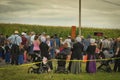 Amish People Watch as a Marathon Runners To Start