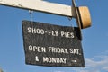 Amish pie sign and hat in rural Pennsylvania Royalty Free Stock Photo