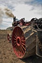 Amish steam tractor engine preparing to plow