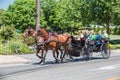 Amish Wagon pulled by two horses