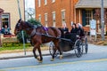 Amish Women Riding in Tall Wagon in Intercourse