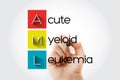 AML - Acute Myeloid Leukemia acronym with marker, health concept background Royalty Free Stock Photo