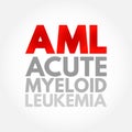 AML - Acute Myeloid Leukemia acronym, medical concept background Royalty Free Stock Photo