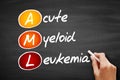 AML - Acute Myeloid Leukemia acronym, medical concept background on blackboard Royalty Free Stock Photo