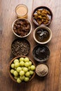 Amla or avla juice, pickle, supari, murabba, chyawanprash