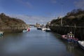 Amlwch Harbour with fishing boats moored. Amlwch Port, Anglesey, Wales, United Kingdom. 23rd March 202 Royalty Free Stock Photo