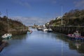 Amlwch Harbour with fishing boats moored. Amlwch Port, Anglesey, Wales, United Kingdom. 23rd March 202 Royalty Free Stock Photo
