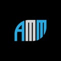 AMM letter logo design on black background.AMM creative initials letter logo concept.AMM letter design