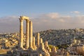 Amman Citadel, Ancient Roman architecture and city on top of mountain in Jordan, Arab