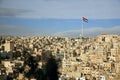 Amman city view with a flag Royalty Free Stock Photo