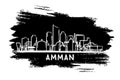 Amman Jordan City Skyline Silhouette. Hand Drawn Sketch. Business Travel and Tourism Concept with Modern Architecture Royalty Free Stock Photo