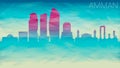 Amman Jordan City Skyline Vector Silhouette. Broken Glass Abstract Geometric Dynamic Textured. Banner Background. Colorful Shape C Royalty Free Stock Photo