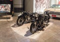 BMW 1951 R51/3 and BWM 1940 R23 motorcycle at the exhibition in the King Abdullah II car museum in Amman, the capital of Jordan Royalty Free Stock Photo