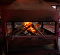 Amman, Jordan, 17th of March 2019: Wadi Rum Bedouin tent campfire Royalty Free Stock Photo