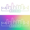 Amman skyline. Colorful linear style.