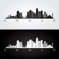 Amman skyline and landmarks silhouette