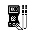 Ammeter black glyph icon Royalty Free Stock Photo