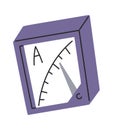 Ammeter gauge measuring instrument doodle Royalty Free Stock Photo