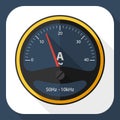 Ammeter icon with long shadow Royalty Free Stock Photo
