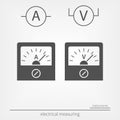 Ammeter and voltmeter icons. Royalty Free Stock Photo