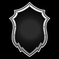 Shield Armor icon Logo Mascot on black background vector illustratiion