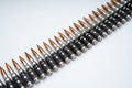 Ammo belt full of bullets Royalty Free Stock Photo