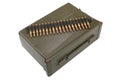 Ammo Box with ammunition belt Royalty Free Stock Photo