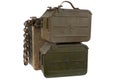 Ammo box with ammunition belt and 14.5mm cartridges for a 14.5mm KPVT heavy machine gun used by the former Soviet Union isolated Royalty Free Stock Photo