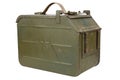 Ammo Can for ammunition belt for a 12.7 mm heavy machine gun DShK used by the former Soviet Union Royalty Free Stock Photo