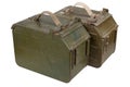 Ammo Can for ammunition belt for a 12.7 mm heavy machine gun DShK used by the former Soviet Union Royalty Free Stock Photo