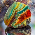 ammolite gemstone with reflection