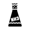 ammonia chemical flask glyph icon vector illustration