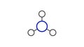 ammonia molecule, structural chemical formula, ball-and-stick model, isolated image binary hydride