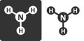 Ammonia NH3 molecule, flat icon style. Atoms shown as circles