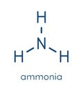 Ammonia NH3 molecule. Skeletal formula. Royalty Free Stock Photo