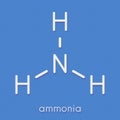 Ammonia NH3 molecule. Skeletal formula Royalty Free Stock Photo