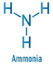 Ammonia NH3 molecule. Skeletal formula. Chemical structure Royalty Free Stock Photo