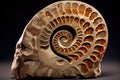 ammonite spiral pattern in a fossil shell Royalty Free Stock Photo