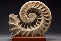 ammonite spiral pattern in a fossil shell Royalty Free Stock Photo