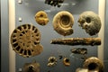 Ammonite and ancient shells on display at The Horniman Museum and Gardens in Forest Hill, London, England opened in 1901