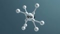 Ammonium Ion (NH4+) Molecular Structure: A 3D Model Representation Royalty Free Stock Photo
