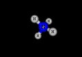 Ammonium molecular structure isolated on black