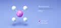 ammonium, molecular structures, Charged polyatomic ion, 3d model, Structural Chemical Formula and Atoms with Color Coding