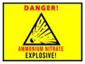 Ammonium nitrate Danger warning sign