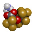 Ammonium perfluoro2-methyl-3-oxahexanoate molecule, also known as GenX or FRD-902. 3D rendering. Atoms are represented as