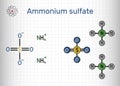 Ammonium sulfate, ammonium sulphate molecule. It is inorganic sulfate salt obtained by reaction of sulfuric acid with two