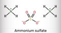 Ammonium sulfate, ammonium sulphate molecule. It is inorganic sulfate salt obtained by reaction of sulfuric acid with two